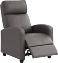 BestMassage | Recliner Chair | No Massage Function | Pu Grey | with Lumbar Support, Adjustable Push Back, Wide Armrests, Footrest & Padded Seat | Easy Assembly | for Living Room, Home Theatre-Ruum Studio Home