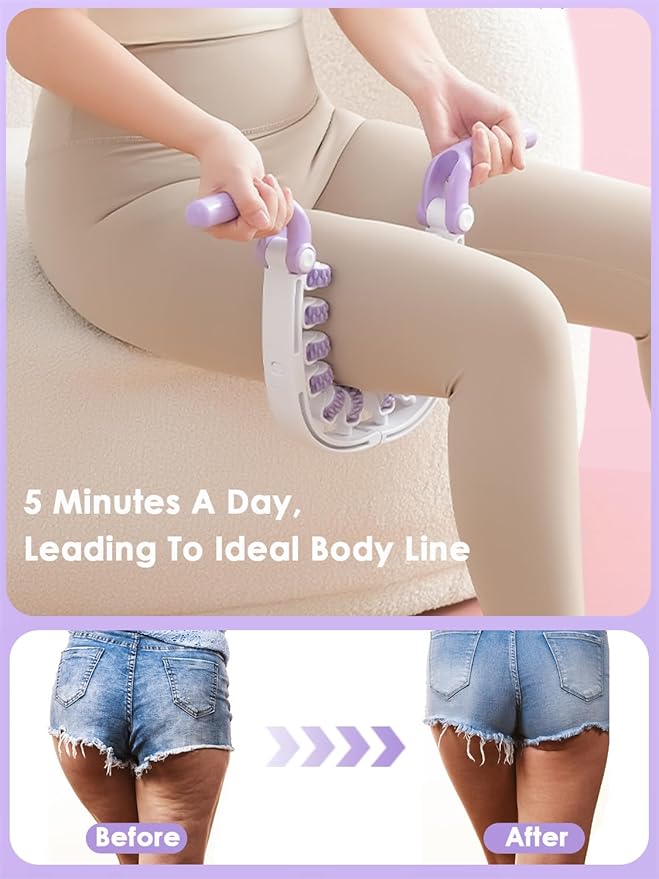 Anti Cellulite Massager Roller w/Detachable Roller Handles for Whole Body, Leg, Lumbar, Shoulder, Back, Arm Massage Stretch Roller Swelling Release Stress Relief Yoga Goods Dieting Equipment-Ruum Studio Home
