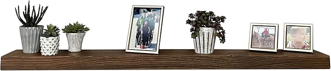 joelsantiques 54 Inch Wooden Floating Shelves for Wall - 54x8x2 in - Made of Natural Wood - Heavy Duty Rustic Wall Shelves for Bedroom - Perfect for Living Room, Kitchen - Medium Brown-Ruum Studio Home