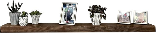 joelsantiques 54 Inch Wooden Floating Shelves for Wall - 54x8x2 in - Made of Natural Wood - Heavy Duty Rustic Wall Shelves for Bedroom - Perfect for Living Room, Kitchen - Medium Brown-Ruum Studio Home