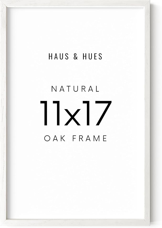 HAUS AND HUES 11x17 Picture Frame - 11 X 17 Frame Wood Picture Frames, 11x17 Poster Frame Wooden Picture Frames, 17x11 Picture Frame Wooden Frames, Frame 11x17 Natural Wood Frame (White Oak Frame)-Ruum Studio Home