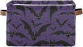 Storage Basket Bin Halloween with Bat Organizer Basket Collapsible Shelf Basket Cube with handle for Nursery Bedroom Bathroom-Ruum Studio Home