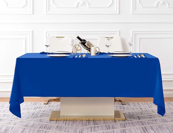 Surmente Blue Tablecloth 60 x 102-inch Rectangular Polyester Table Cloth for Weddings, Banquets, or Restaurants-Ruum Studio Home