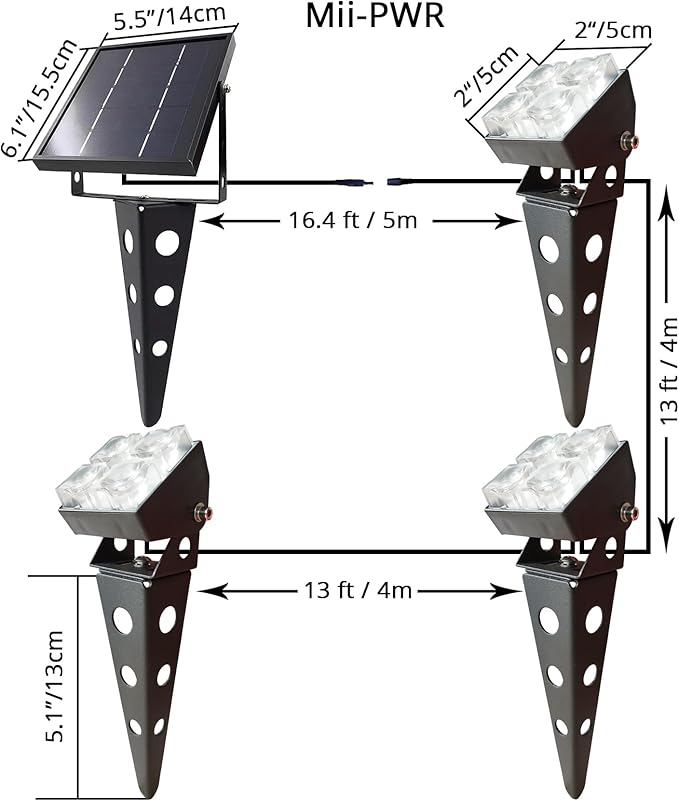 Solar Spotlights Outdoor Waterproof IP65 Landscape Spot Lights with Metal Stake 42ft Cable 3-in-1 Warm White Auto On/Off Dusk to Dawn Flag Pole Uplights for Fence Pathway Trees Garden Yard-Ruum Studio Home