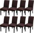 JQinHome Dining Room Chair Covers Set of 8, High Stretch Chair Slipcover Removable Washable Chair Seat Protector Cover for Home Party Hotel Wedding Ceremony (Coffee)-Ruum Studio Home