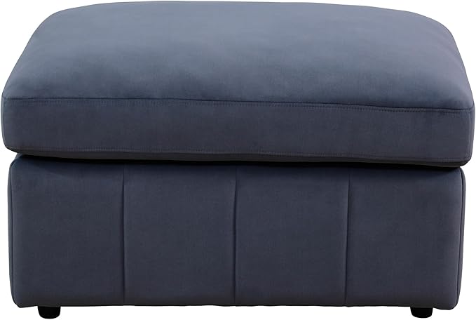 Ottoman Rectangular Storage Ottoman Bench, Flannel Footrest Stool Footstool with Lid for Living Room, Bedroom, Entryway, Gray Blue, 38"x30"x22"-Ruum Studio Home