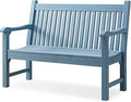 Psilvam Garden Bench, 2-Person Poly Lumber Patio Bench, All-Weather Outdoor Bench That Never Rot and Fade, Memorial Bench, Suit for Garden, Porch and Park(Blue)-Ruum Studio Home