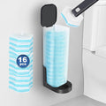 squish Disposable Toilet Brush with 16 Refills, Wall-Mounted No-Drill Adhesive Holder, Toilet Cleaning Kit for Bathroom - Space-Saving & Easy to Use-Ruum Studio Home
