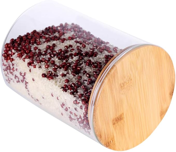 Large Glass Food Storage Container, 100 FL OZ (3000ml) Glass Food Canister with Airtight Bamboo Lids for Your Pantry, BPA-Free Cereal Dispenser Jars for Spaghetti Pasta, Powder, Tea, Coffee-Ruum Studio Home