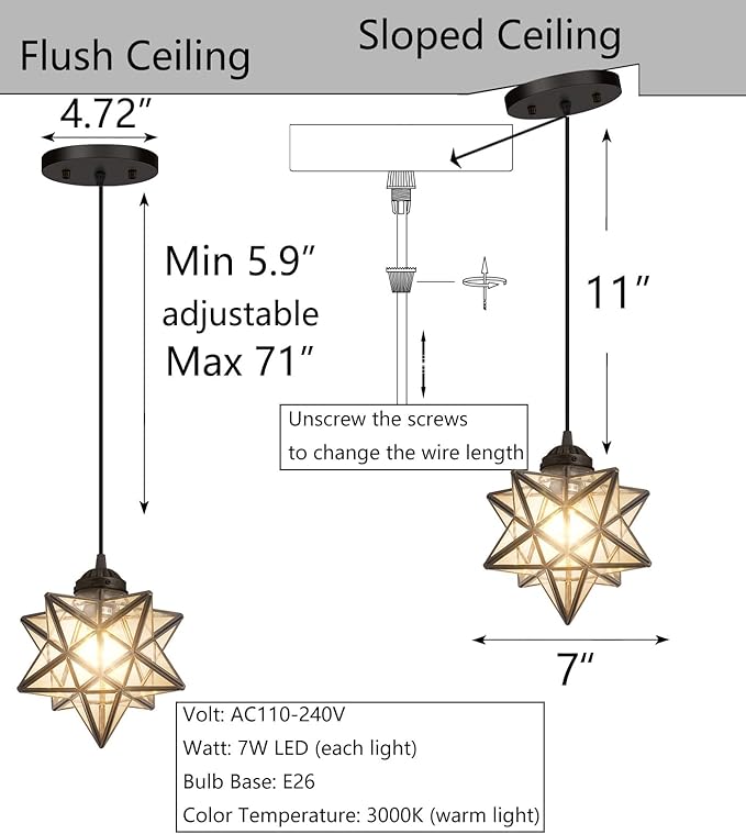 Clear Glass Chandeliers Lighting Pendant Lights for Kitchen Island Dining Room Light Fixture Chandeliers Hanging Light with Warm Light Bulb-Ruum Studio Home