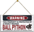 Warning Sign, Ball Python Warning Wood Plaque Sign, Funny Door Signs, Decorative Wood Hanging Suspension Plaque, Farmhouse Wooden Wall Decor, Outdoor Hanging Wooden Signs-Ruum Studio Home