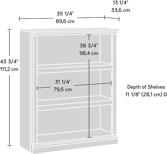 Sauder Miscellaneous Storage 3-Shelf Display Bookcase, Pacific Maple Finish-Ruum Studio Home