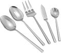 Silverware Serving Set 5-Piece Mirror Polished Stainless Steel Flatware Thick Handle Hexagon Cutlery Serving Utensils Set-Ruum Studio Home
