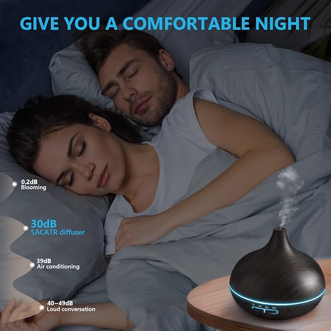 SACATR 550ml Aromatherapy Diffuser with 15x10mL Essential Oils, Ultrasonic Technology, Remote Control for Home Office-Ruum Studio Home