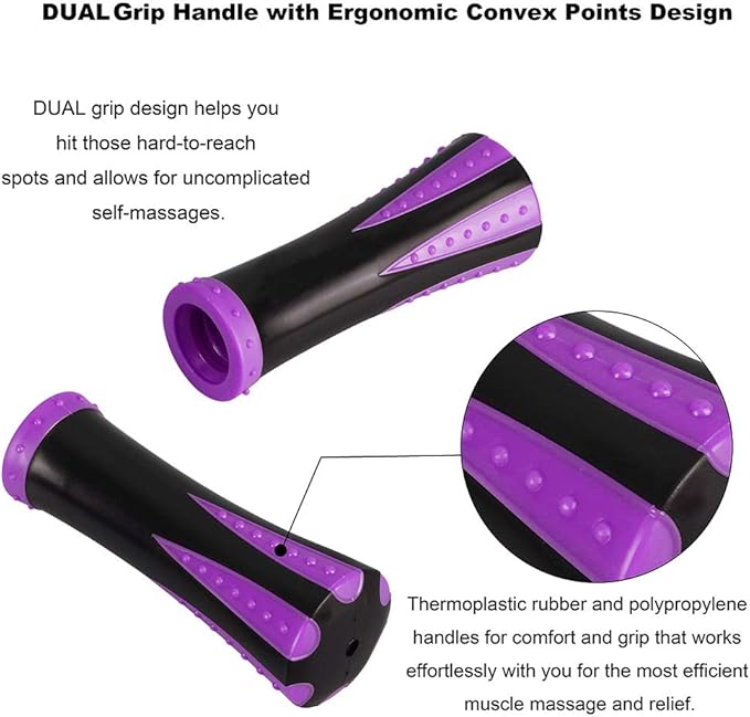 Yansyi Muscle Roller Stick for Athletes - Body Massage Roller Stick - Release Myofascial Trigger Points Reduce Muscle Soreness Tightness Leg Cramps & Back Pain for Physical Therapy & Recovery (Purple)-Ruum Studio Home