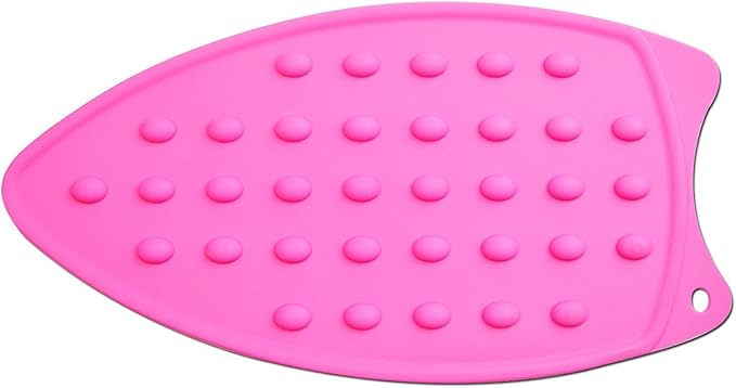 Bringsine Silicone Iron Rest Pad for Ironing Board Hot Resistant Mat(Hot Pink)-Ruum Studio Home