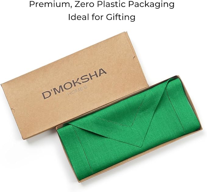 D'Moksha Homes Kelly Green Linen Table Runner 72 Inches Long - 100% Pure Linen Diamond Table Runner 14 x 72 Inch for Dining, Fall and Halloween - Machine Washable-Ruum Studio Home