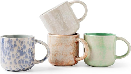 12 OZ Coffee Mugs Set of 4, Modern Ceramic Coffee Mugs Set with handle for Tea/Latte/Cappuccino/Milk/Cocoa.-Ruum Studio Home