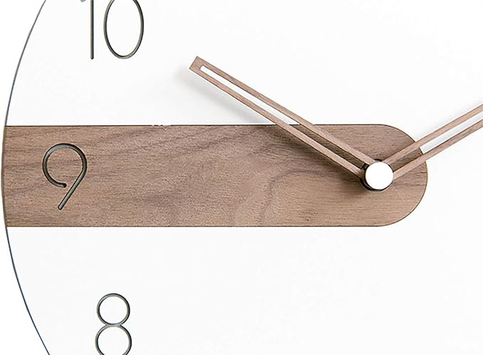 Stephanie Imports Modern Minimalist Exposed Wood Silent Wall Clock (Numerical)-Ruum Studio Home