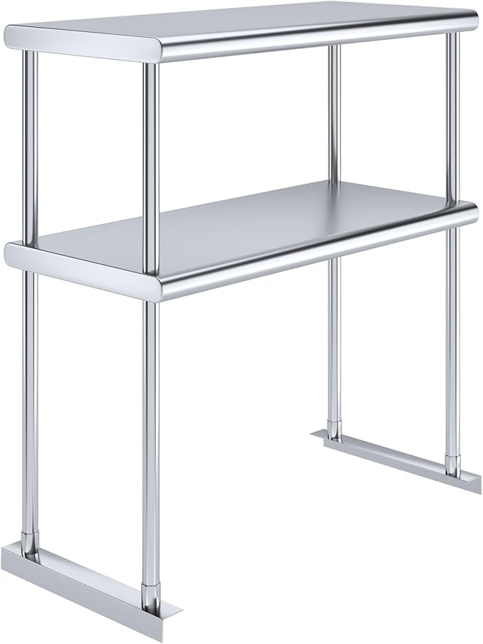 AmGood Double OverShelf Stainless Steel NSF - Many (30" Long x 14" Deep)-Ruum Studio Home