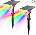 Linkind Solar Lights Outdoor Waterproof IP67, StarRay RGB Solar Spot Lights Outdoor, Color Changing Outdoor Solar Lights for Yard, Garden, Pathway, Decorations (Multicolor, 2 Pack)-Ruum Studio Home