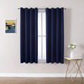 ChrisDowa Grommet Blackout Curtains for Bedroom and Living Room - 2 Panels Set Thermal Insulated Room Darkening Curtains (Navy Blue, 52W x 63L)-Ruum Studio Home
