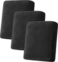 H.VERSAILTEX Velvet Stretch Couch Cushion Cover Plush Cushion Slipcover for Chair Loveseat Sofa Cushion Furniture Protector Seat Cushion Sofa Cover (3 Piece Sofa Cushion Covers, Black)-Ruum Studio Home