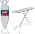 Minky Homecare Classic 4-Leg Ironing Board with Iron Rest - Freestanding Full Size Iron Board for Clothes Pressing with 43" x 14" Surface - Grey Honeycomb-Ruum Studio Home