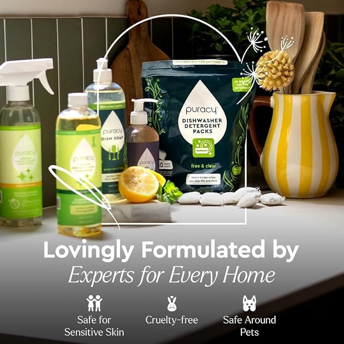 Puracy Multi-Surface Cleaner Concentrate - TikTok Trend Items, Natural All Purpose Cleaning Solution, Plant-Powered Cleaner Must Haves from TikTok Made Me Buy It (Free & Clear, 16 fl oz)-Ruum Studio Home