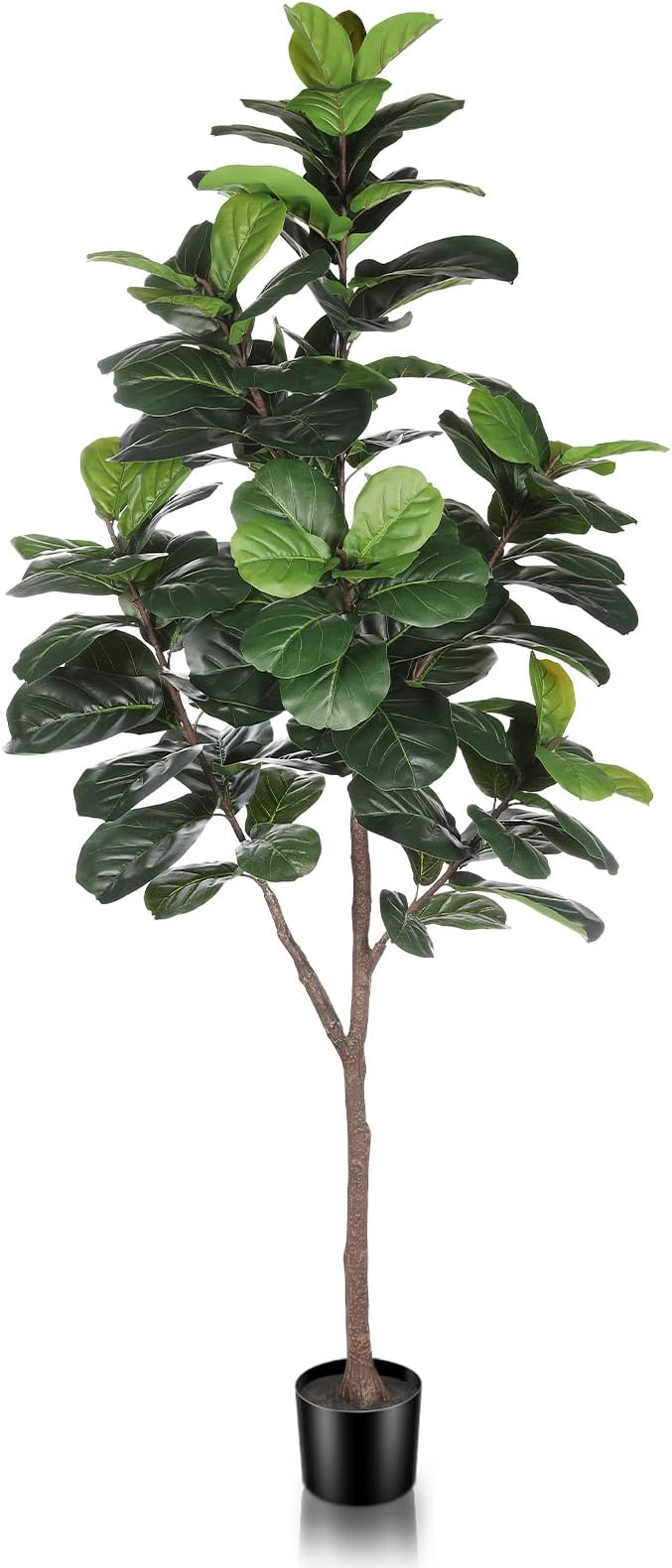 Artificial Fiddle Leaf Fig Tree - 6.5ft Faux Ficus Lyrata Plant with 108 Fiddle Leaves Fake Fig Silk Tree in Pot Artificial Tree for Indoor Outdoor Home Office Perfect Housewarming-Ruum Studio Home