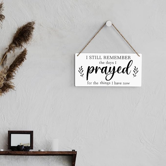 Christian Decor for Home I Still Remember The Days I Prayed Wall Decor Rustic Bible Verse Sign Scripture Printed Wood Sign Wall Art Religious Gifts Faith Based Gifts-Ruum Studio Home