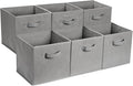 Amazon Basics Collapsible Fabric Storage Cube Bins Organizer with Handles, Sturdy, Gray, 13-x-13-x-13-inch, Pack of 6-Ruum Studio Home