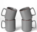 famiware Coffee Mugs Set of 4, Nebula 14oz Coffee Mugs, Ceramic Cup Set with Handle for Latte, Tea, Milk, Cappuccino, Cocoa, Dark Gray-Ruum Studio Home