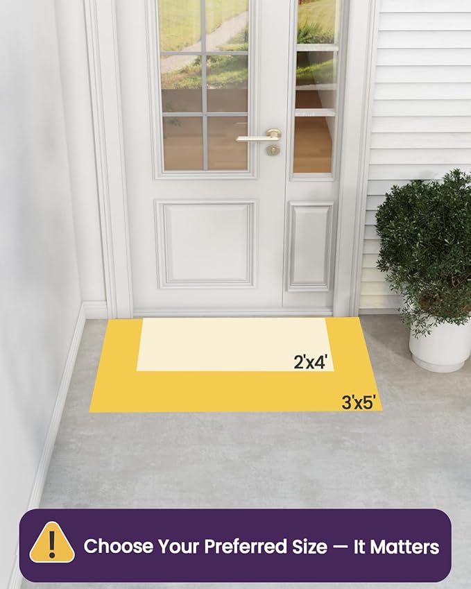 DEXI Front Door Mat Outside Entrance, Heavy Duty Non Slip Low Profile Doormat for Entryway, Trap Dirt and Moisture Welcome Mats, Easy Clean, Patio, Garage, 5x3, Blue-Ruum Studio Home