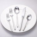Matte Silverware Set Silver Flatware Set with Hexagon Handle 20 Pieces 18/0 Stainless Steel Cutlery Set Wedding Housewarming Gift Service for 4 (Matt silver)-Ruum Studio Home