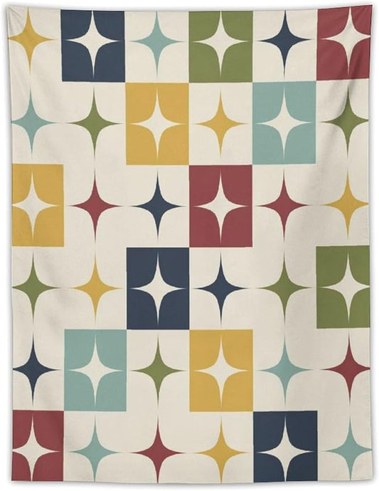 ICMOLYYENLO Boho Medieval Cat Tapestry, Abstract Atomic Starburst Geometric Aesthetic Art Wall Hanging For Bedroom Living Room Dormitory 40x60 Inches-Ruum Studio Home