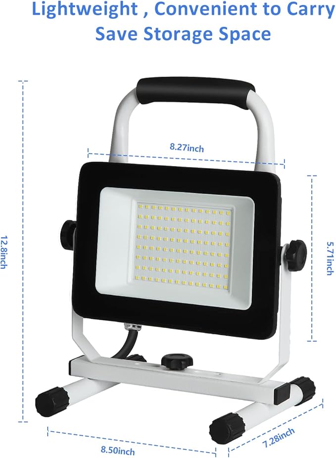 UFOND 6000 Lumen LED Work Light with Stand,60W Waterproof Flood Light, Brightness Switch Adjustable,Super Bright Portable Job Site Worklight with Power Cord for Garage Workshop Car,Outdoor Lighting-Ruum Studio Home