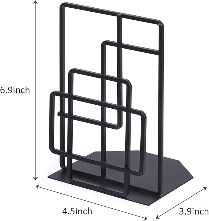 SRIWATANA Book Ends Heavy Duty, Decorative Black Bookends for Shelves, Window Lattice Design-Ruum Studio Home
