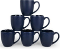 16oz Coffee Mugs Set of 6, Large Ceramic Modern Coffee Mugs With Handle For Tea,Latte,Cappuccino,Cocoa. Dishwasher.Microwave Safe (Matte Blue)-Ruum Studio Home
