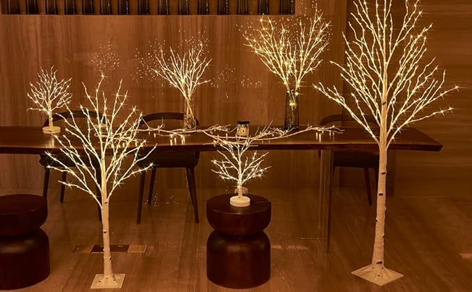 Birchlitland Lighted Birch Branches 32IN 100 LED with Timer Battery Operated, Artificial Tree Branch with Warm,Willow Branch Lights for Home Bedroom Fireplace Christmas Holiday Decoration-Ruum Studio Home