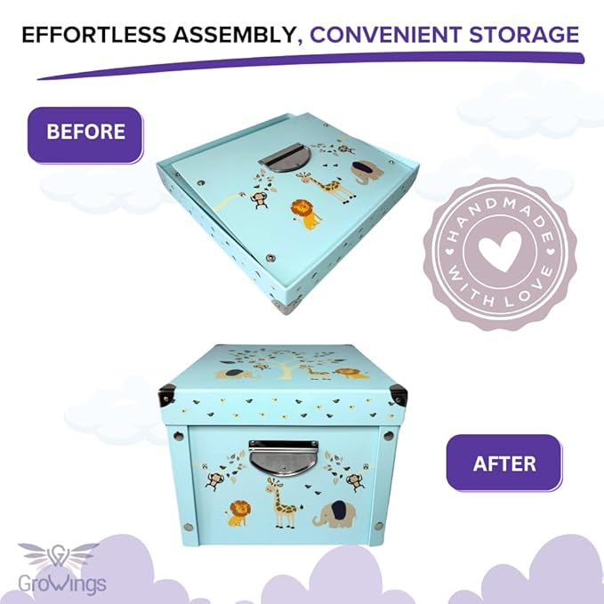 GroWings Baby Keepsake Box - Large Memory Storage for Newborns, Suitable for Boys and Girls, Strong, Durable, and Collapsible Gifts-Ruum Studio Home