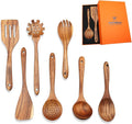 7-Piece Wooden Cooking Utensil Set - Teak Spatula and Spoons for Kitchen-Ruum Studio Home