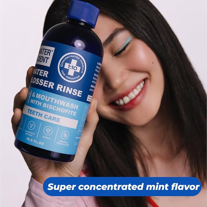 Concentrated Water flosser Rinse & mouthwash | Add to Oral irrigator | Mint Flavor | Alcohol and Fluoride Free. Made in USA | Pack of 2 = 33.8 fl.oz-Ruum Studio Home