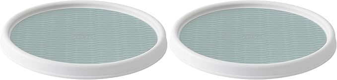 Copco Basics Non-Skid Pantry Cabinet Lazy Susan Turntable, 12-Inch, White (Pack of 2)-Ruum Studio Home