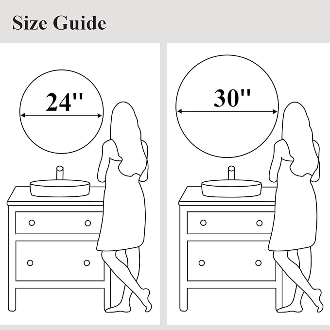 Fabuday Black Round Mirror 30 Inch - Large Circle Mirror for Bathroom, Living Room, Hallway, Entryway, Matte Aluminum Frame Circular Mirrors for Wall Decor-Ruum Studio Home