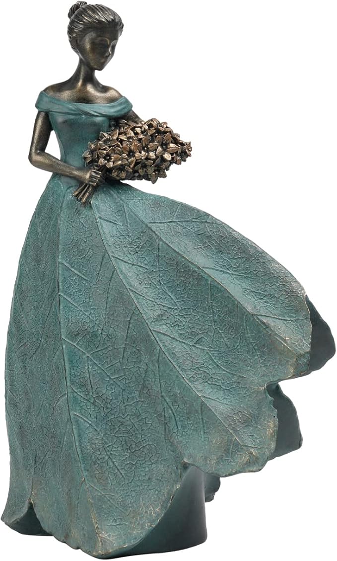 Guichifun Fairy Statue Collection Home Decoration - Leaf Angel Girls Resin Modern Table Decor for Living Room Office Sculpture Decor for Women Indoor Rustic Figurines Gift 5 x 3 x 7.5 Inch-Ruum Studio Home