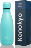 Insulated Water Bottles,12 oz Double Wall Stainless Steel Vacumm Metal Flask for Sports Travel,Turquoise-Ruum Studio Home