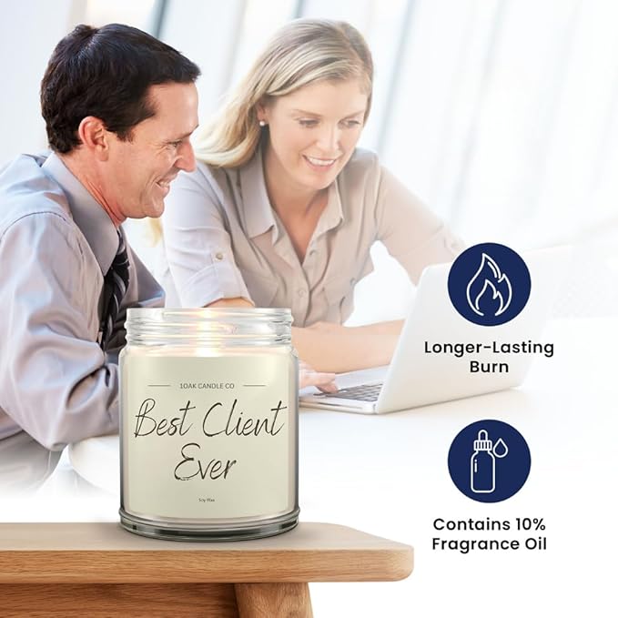 1OAK Vanilla Scented Candles - Appreciation Gifts for Clients - Client Candle - Thank You Client Gifts for Corporate Women, Men, Hairdresser, Lawyer, Realtor, Real Estate Agent, Paralegal, Attorneys-Ruum Studio Home