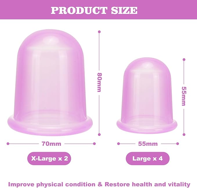 Silicone Cupping Therapy Set - Cupping Kit for Massage Therapy - Cellulite Remover Cupping Set - Anti Cellulite Cup Massager, Vacuum Suction Massage Cups for Cellulite Reduction-Ruum Studio Home