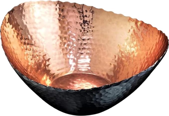 Monarch Abode Hand Hammered Decorative Bowl for Home Decor, 7.5-Inch Black and Copper Plated – Key Bowl for Entryway Table, Catch All, Decorative Fruit Basin, Key Holder, Bowls for Home Decor-Ruum Studio Home